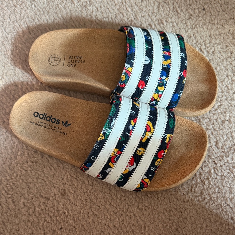 Adidas Slide Sandals - Multicolor and White